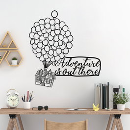 Wallity Adventure Is Out There Escultura de Pared Negra